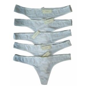 Lot of 5 White Gilly Hicks Sydney Abercrombie New Boy Thong Cotton Medium